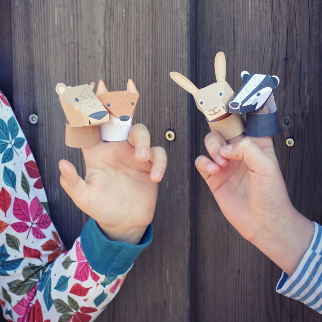 Finger Forest Fingerpuppen-Bastelbogen zum selbst Ausdrucken – kaeselotti