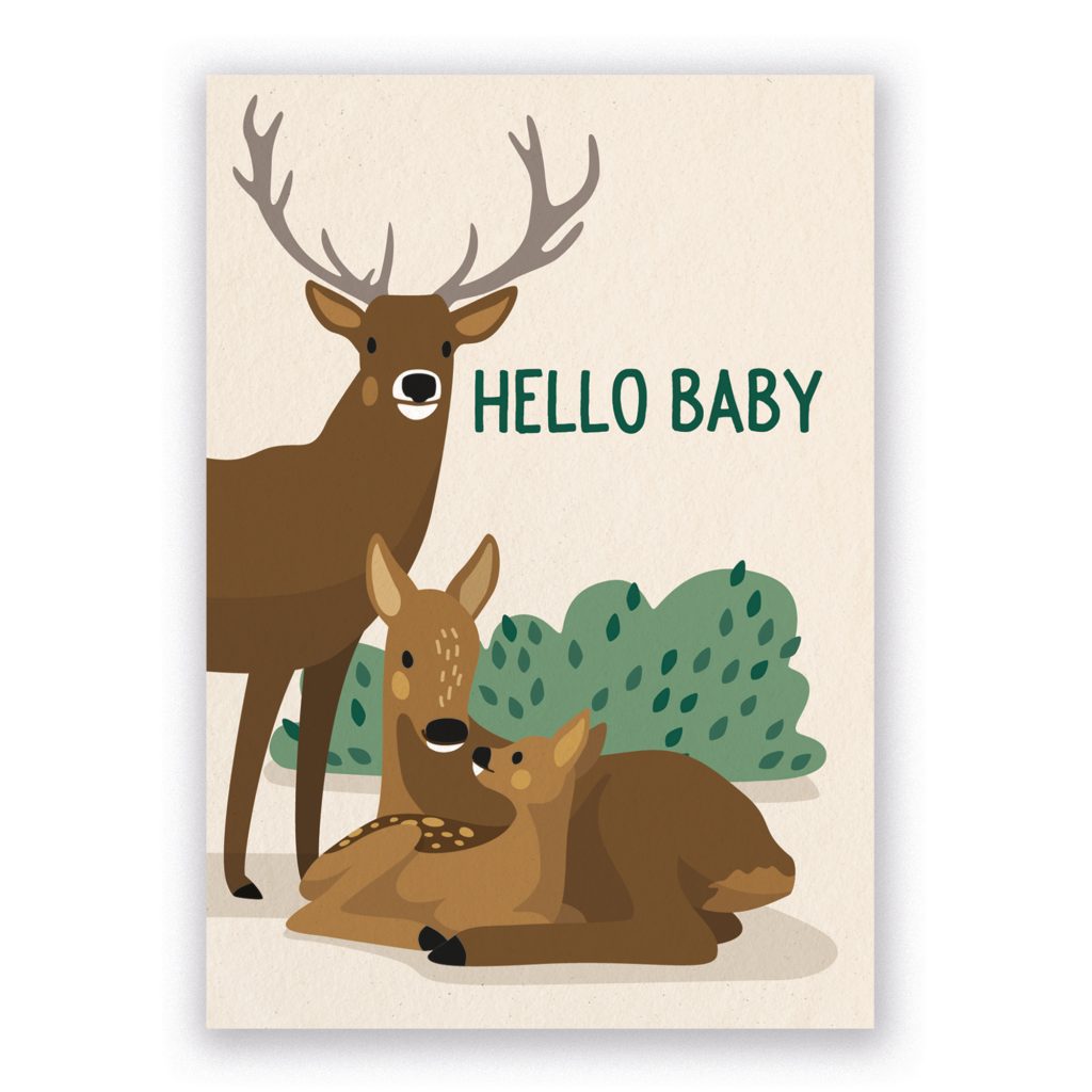 Postkarte Hello Baby kaeselotti