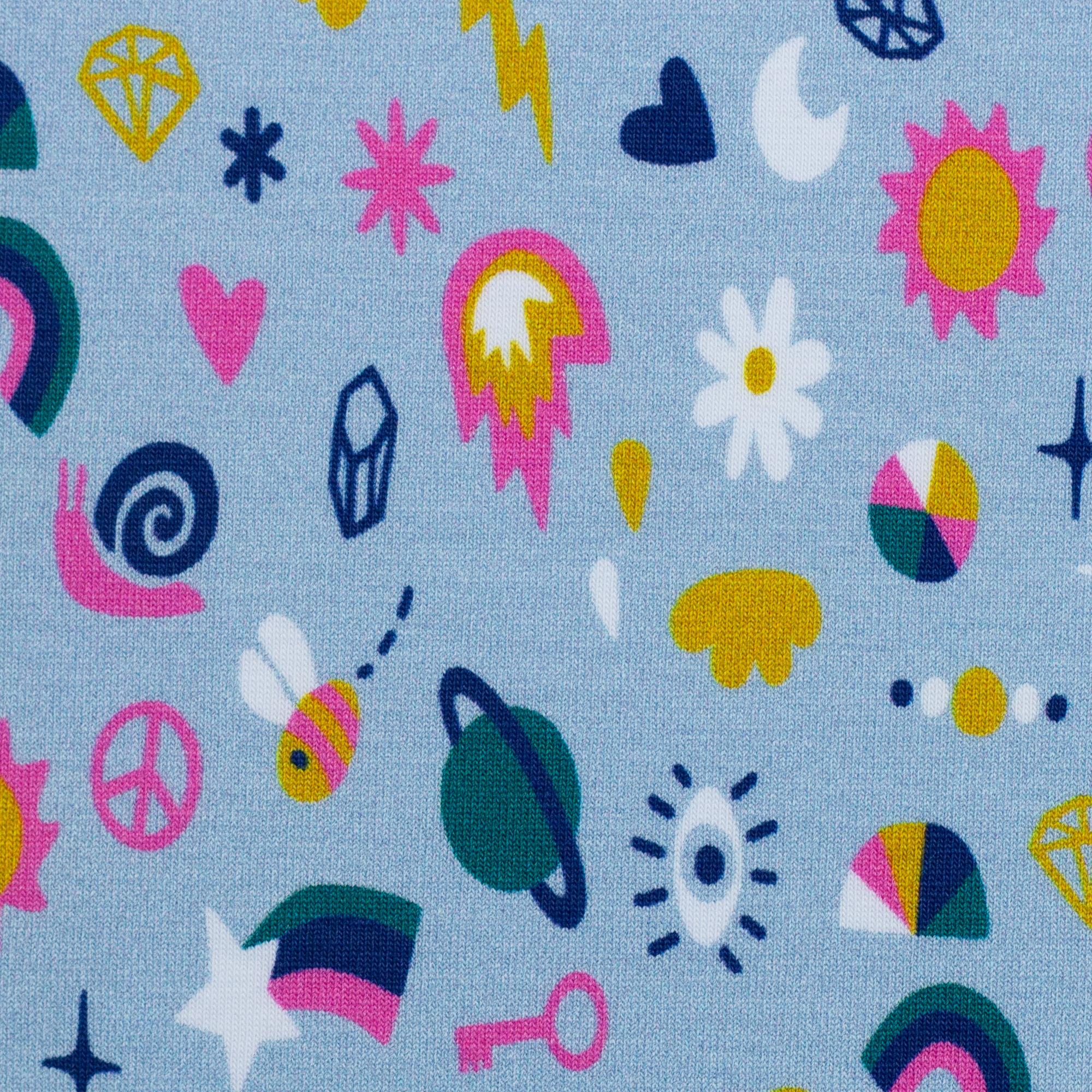 Stoff LITTLE THINGS hellblau - Swafing Baumwolljersey – Bild 3