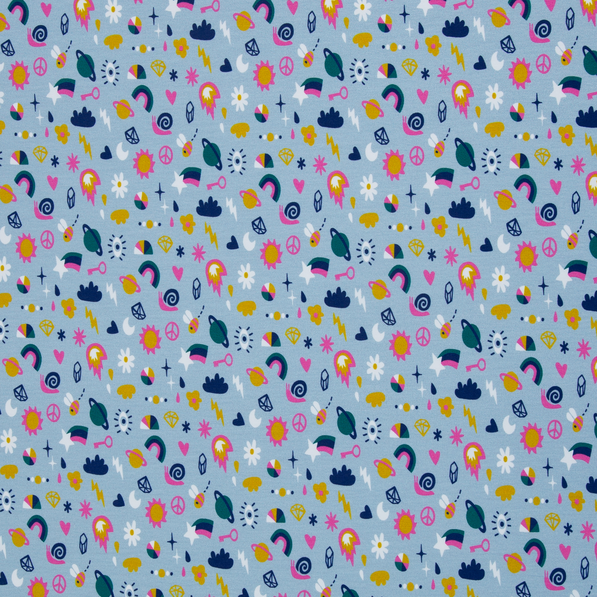 Stoff LITTLE THINGS hellblau - Swafing Baumwolljersey – Bild 2