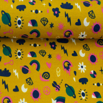 Stoff LITTLE THINGS goldgelb - Swafing Baumwolljersey